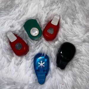Set of 5 Craft Punches Scrapbooking Tool Heart Apple Circle Snowflake 1/2 circle